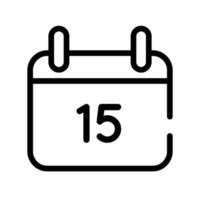 lembrete de calendário com ícone de estilo de linha número 15