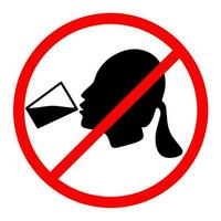 proibição do bebendo água. mulheres devemos não beber com uma vermelho círculo vetor