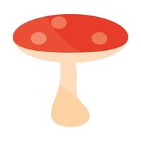 ícone plano de vegetação de cogumelo de outono com sombra vetor