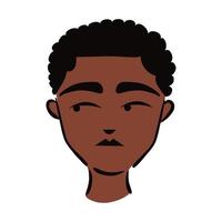 ícone de estilo simples de etnia jovem afro vetor