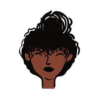 jovem mulher afro com cabelo curto estilo simples vetor