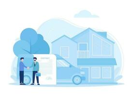 aprovação do uma casa compra contrato tendendo conceito plano ilustração vetor