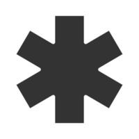 cruz médica símbolo saudável silhueta ícone design vetor