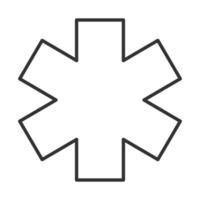 cruz médica símbolo saudável design de ícone linear vetor