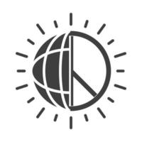 ícone da silhueta do dia dos direitos humanos do símbolo da paz e do mundo vetor