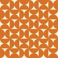 na moda geométrico desatado padronizar com laranja semicírculos em uma bege fundo. moderno abstrato monocromático fundo. vetor ilustração