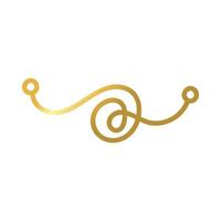 moldura de borda elegante decoração caligráfica ícone de estilo gradiente dourado vetor