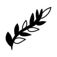 moldura de borda elegante com ícone de estilo de silhueta de decoração de folhas vetor