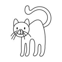 ícone de estilo de linha de animal de estimação de gatinho fofo vetor