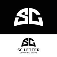 carta monograma s c sc cs dentro simples moderno logotipo vetor