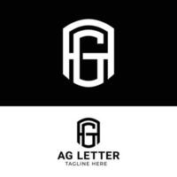 carta monograma uma g ag ga dentro simples negrito logotipo vetor
