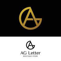 carta monograma uma g ag ga dentro simples luxo logotipo vetor