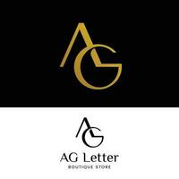 carta monograma uma g ag ga dentro elegante luxo logotipo vetor
