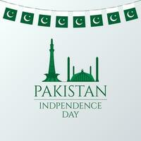 Paquistão independência dia 14º agosto postar para social meios de comunicação. Paquistão independência dia vetor modelo. eps 10 vetor.