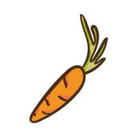 ícone de estilo de desenho de mão de cenoura fresca vetor