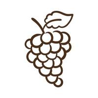 ícone de estilo de linha uvas frutas frescas