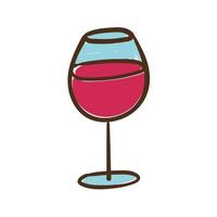 ícone de estilo de desenho de mão de copo de vinho vetor