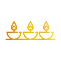 feliz diwali india festival queimando velas lâmpadas diya celebração deepavali religião evento gradiente ícone vetor
