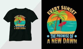 verão surfar camiseta Projeto conceito. todos desenhos estão colorida e criada usando prancha de surfe, praia, verão, mar, etc vetor