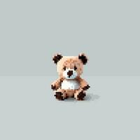 Urso de pelúcia Urso arte de pixel vetor