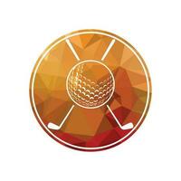 golfe bola e Gravetos dentro uma forma do círculo vetor ilustração