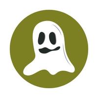 feliz halloween personagem fantasma assustador truque ou travessura celebração de festa ícone plano e bloco vetor