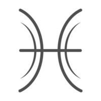 signo do zodíaco pisces astrologia ícone de estilo de linha mística vetor