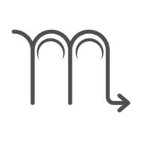 ícone de estilo de linha mística do signo do zodíaco escorpião astrologia calendário vetor
