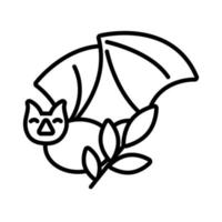 morcego com ícone de ramo vetor