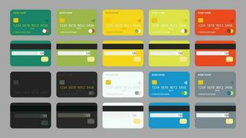 grande crédito cartões conjunto isolado vetor