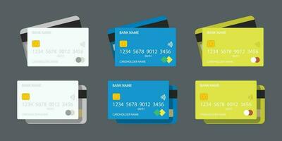 conjunto crédito cartões vários cores em cinzento vetor