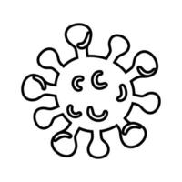 ícone de estilo de linha de partícula de vírus corona vetor