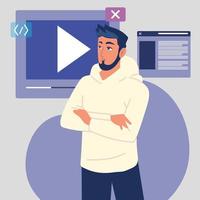 programador com video vetor