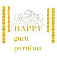 feliz guru purnima caligrafia vetor