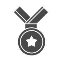 medalha prêmio sucesso emblema silhueta ícone design vetor