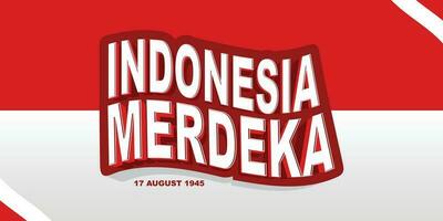 Indonésia merdeka fundo bandeira com bandeira vetor
