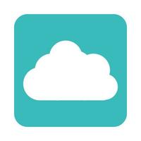 aplicativo móvel dados de armazenamento em nuvem botão da web menu ícone de estilo plano digital vetor