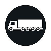 frete entrega caminhão transporte bloco de veículos e design de ícone de estilo simples vetor