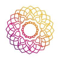 ícone de estilo gradiente místico com motivo de mandala decoração floral vetor