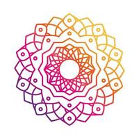 ícone de estilo gradiente de decoração de flor de mandala ornamento redondo vetor
