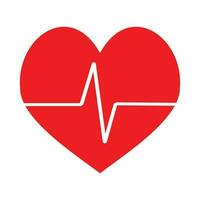 coração batida ícone vetor. pulso ecg cardiograma, vermelho coração vida ilustração vetor