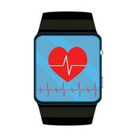 pulsômetro inteligente assistir. pulso e batimento cardiaco em relógio inteligente, vetor ilustração