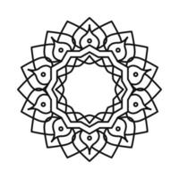 ícone de estilo de linha decorativa vintage mandala floral vetor