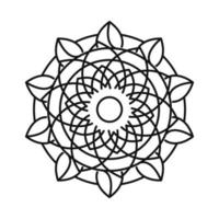 ícone de estilo de linha mística com motivo de mandala decoração floral vetor