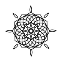 ícone de estilo de linha decorativa vintage mandala floral vetor