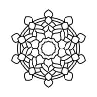 ícone de estilo de linha redonda decorativa vintage mandala floral vetor