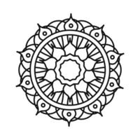 ícone de estilo de linha de ornamento de flor de mandala redondo vetor