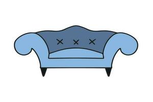 sofá, linear estilo placa para Móvel conceito e rede Projeto. símbolo, logotipo ilustração. vetor gráficos. vetor ilustração