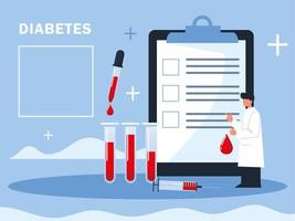 relatório médico de diabetes vetor