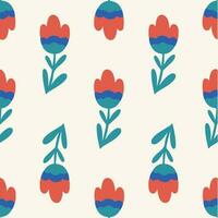 vermelho flores padronizar fundo. social meios de comunicação publicar. floral vetor ilustração.